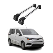 Barres de toit transversales pour Toyota Proace City 2019-2026 Aluminium Gris 2x