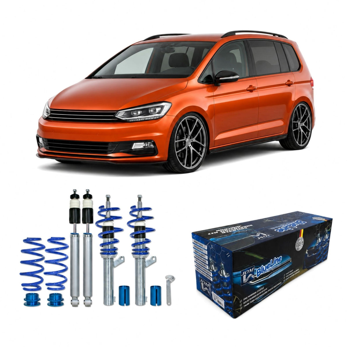 JOM BlueLine Combinés Filetés pour VW Touran 1T 1.6 2.0 2.0T / DSG 1.9TDi
