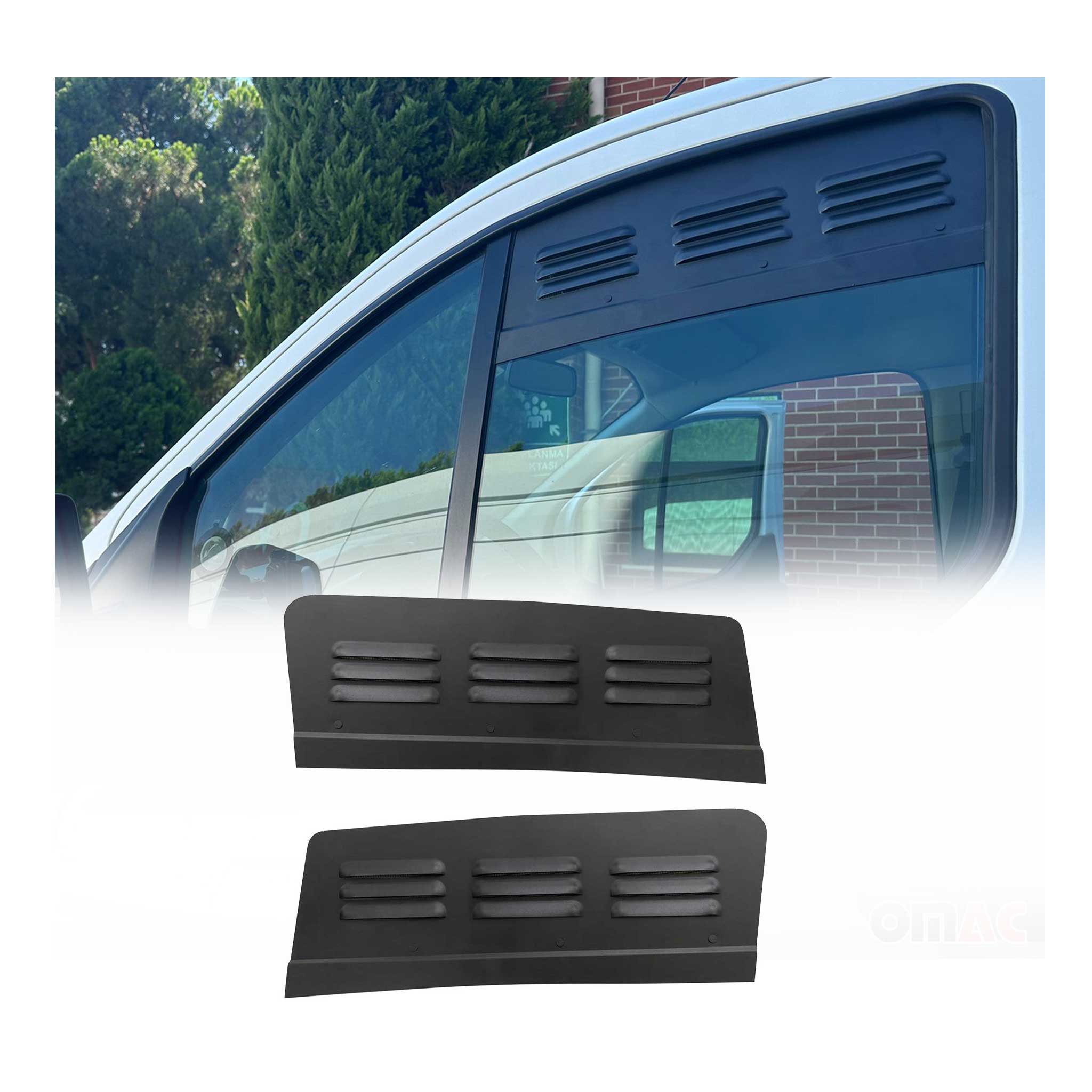 Évent Latérales De Fenêtre pour Ford Tourneo Custom 2013-2023 Noir 2x