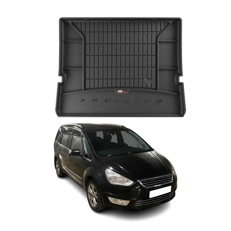 Tapis de Coffre pour Ford Galaxy 2006-2015 en Caoutchouc Noir
