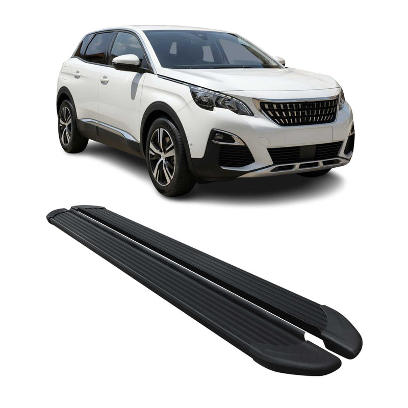 Marchepieds Latéraux pédale pour Peugeot 3008 2016-2024 Noir Aluminium 2Pcs