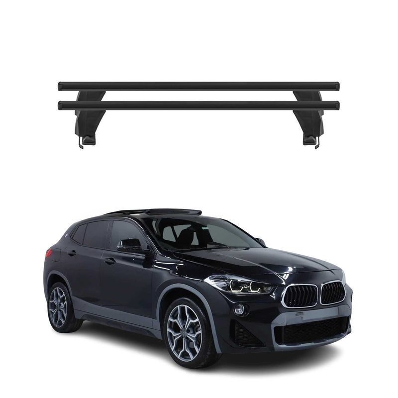 Menabo Barres de toit transversales pour BMW X2 F39 2018-2023 Alu Noir ABE