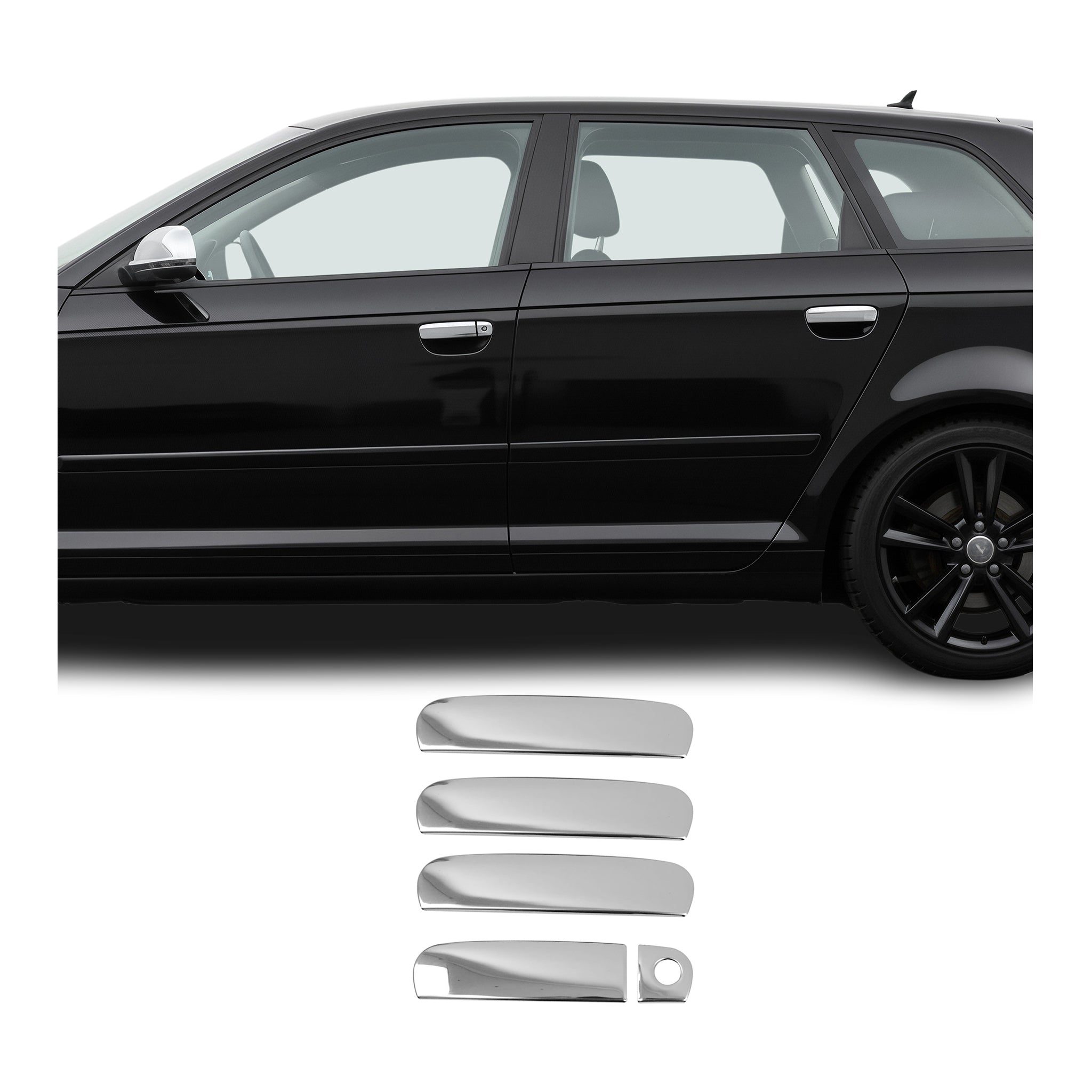 Couverture de poignée porte pour Audi A3 8PA Sportback 2004-2013 acier inox 5Pcs