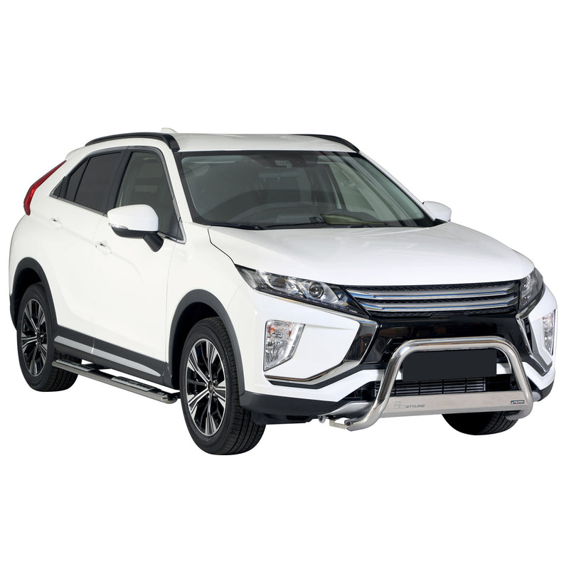 Pare-buffle Avant pour Mitsubishi Eclipse Cross 2018-2020 63 mm en Acier Gris