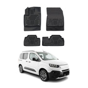 Tapis de sol pour Fiat Doblo 2022-2027 Noir 3D en Caoutchouc TPE 4Pcs