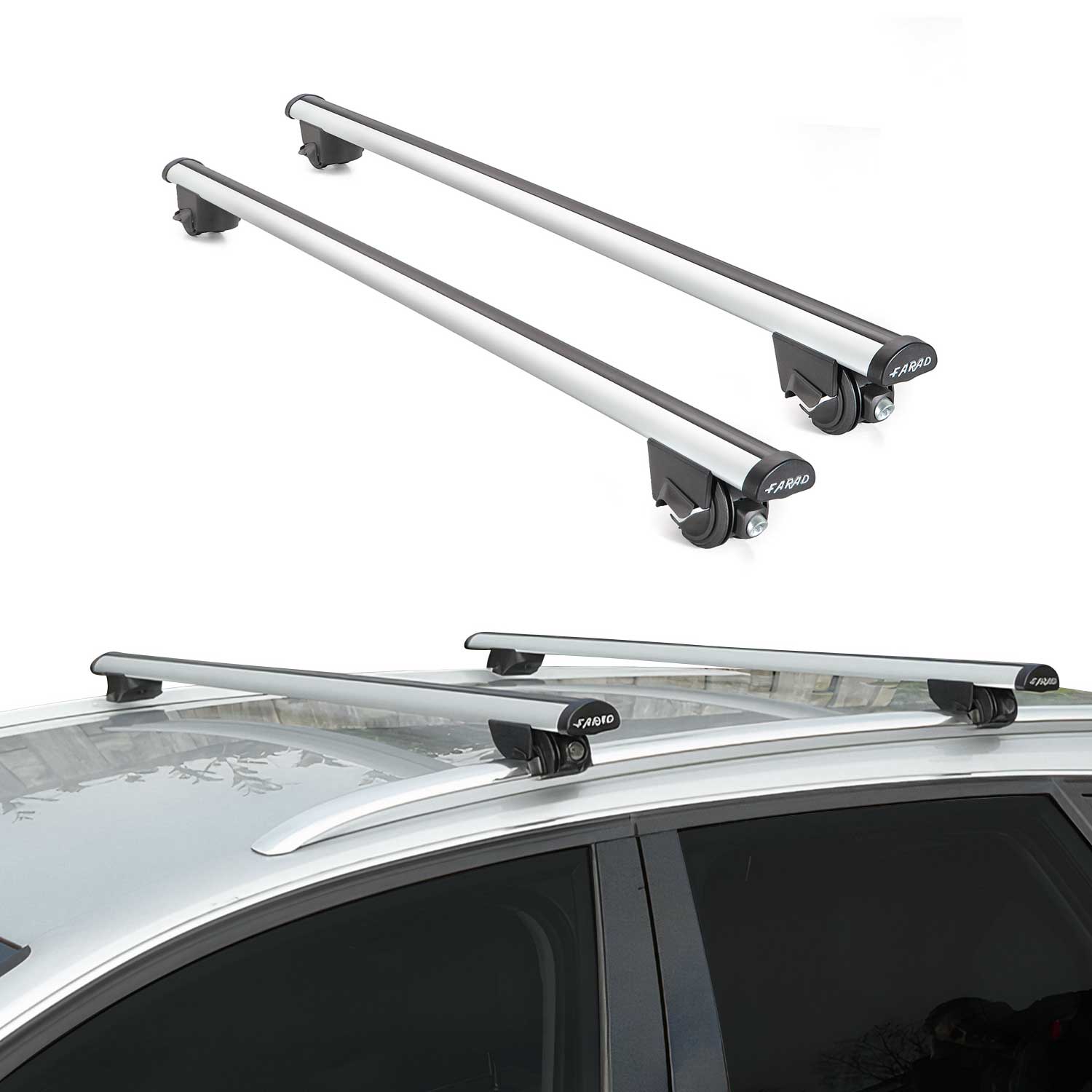 Barres de toit transversales pour Opel Zafira 2005-2009 2 pcs en Alu gris TÜV ABE