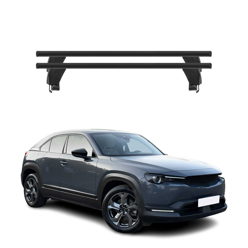 Menabo Barres de toit Transversales pour Mazda CX-30 2019-2025 Noir ABE 2x