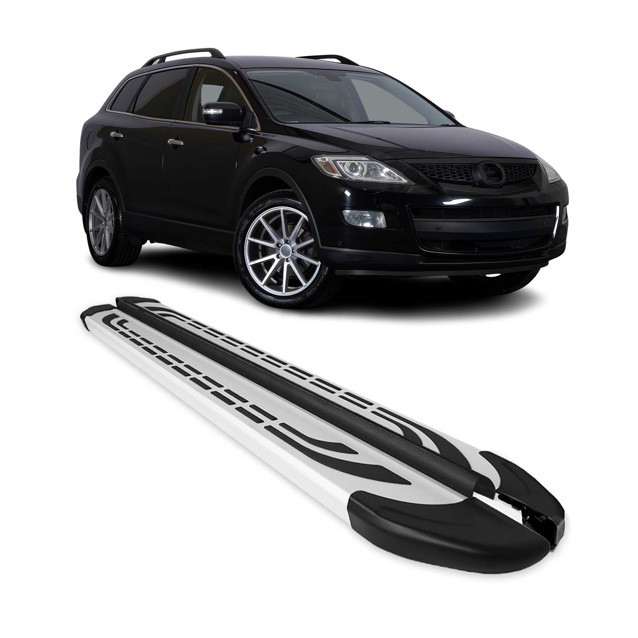 Marchepieds Latéraux pédale pour Mazda CX-9 2010-2015 Aluminium Gris 2Pcs