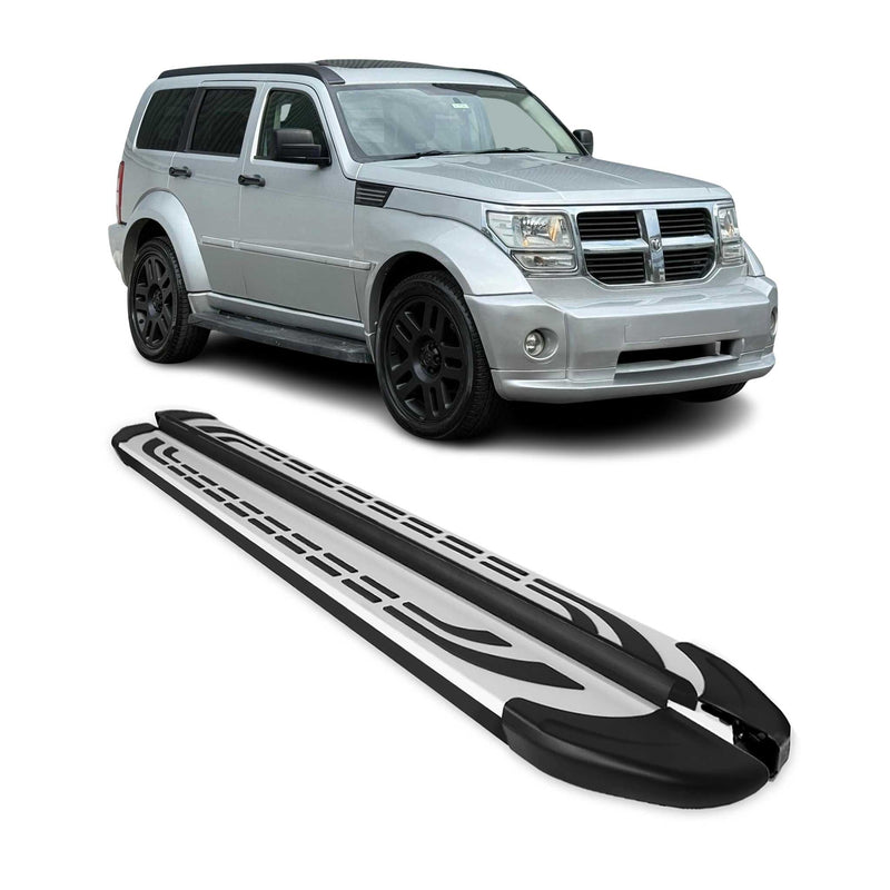 Marchepieds Latéraux pédale pour Dodge Nitro 2006-2012 Aluminium Gris Noir 2x