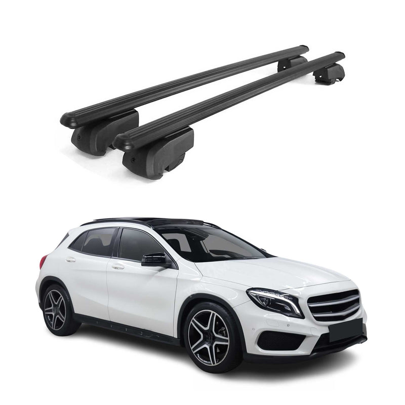 Barres de toit Transversales pour Mercedes GLA X156 2013-2019 Noir ABE Alu