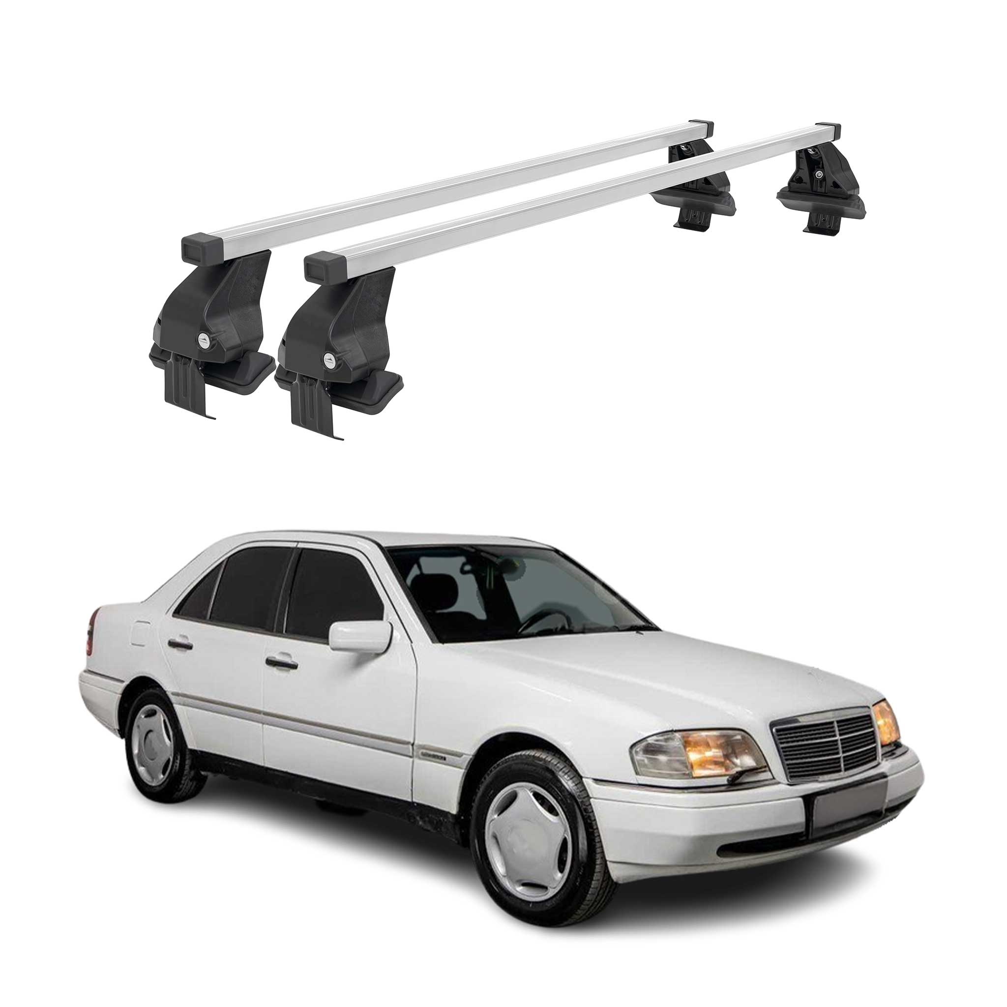 Barres de toit transversales pour Mercedes Classe C W202 1993-2000 Gris