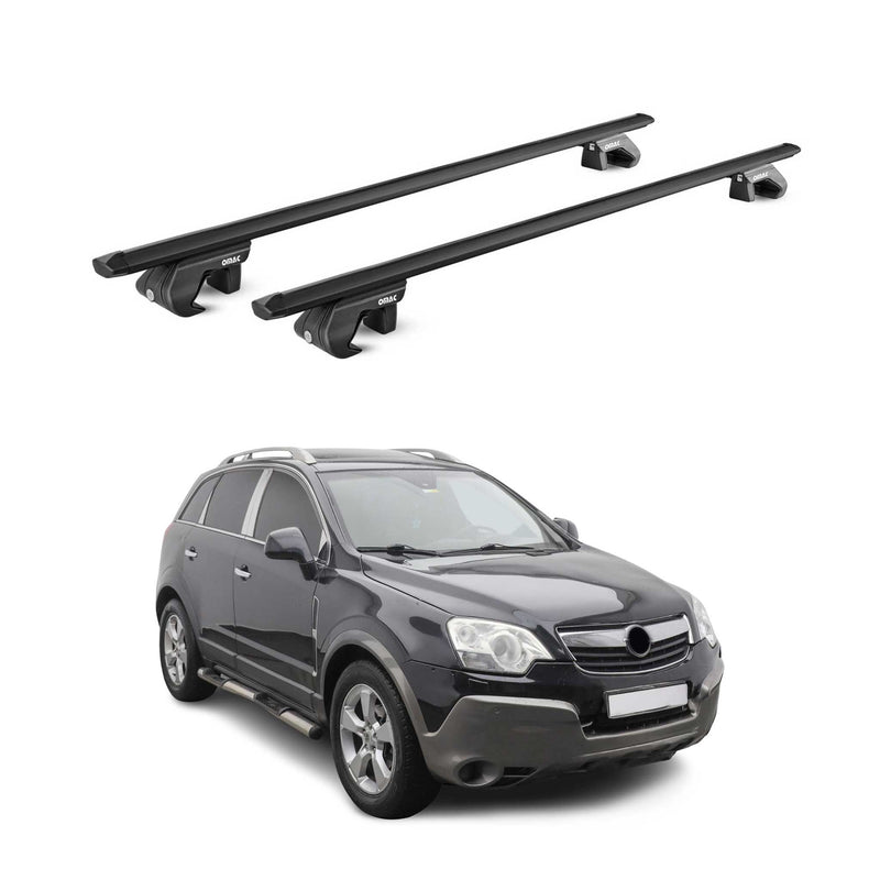 Barres de toit transversales pour Opel Antara 2006-2015 Aluminium Noir 2x ABE