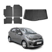 Kit Tapis de sol et coffre pour Kia Picanto Break 2017-2026 TPE Noir