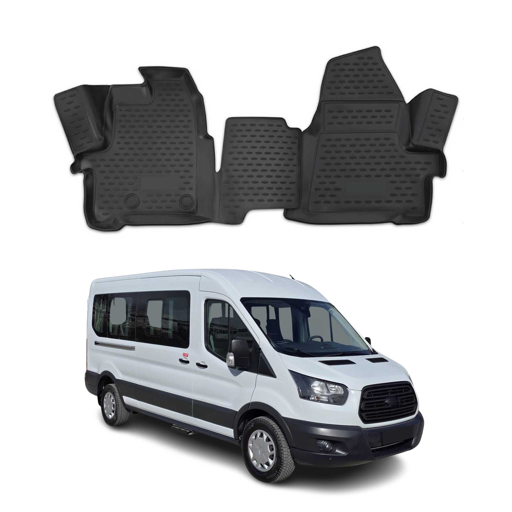 OMAC Tapis de sol pour Ford Transit 2014-2024 en caoutchouc Noir