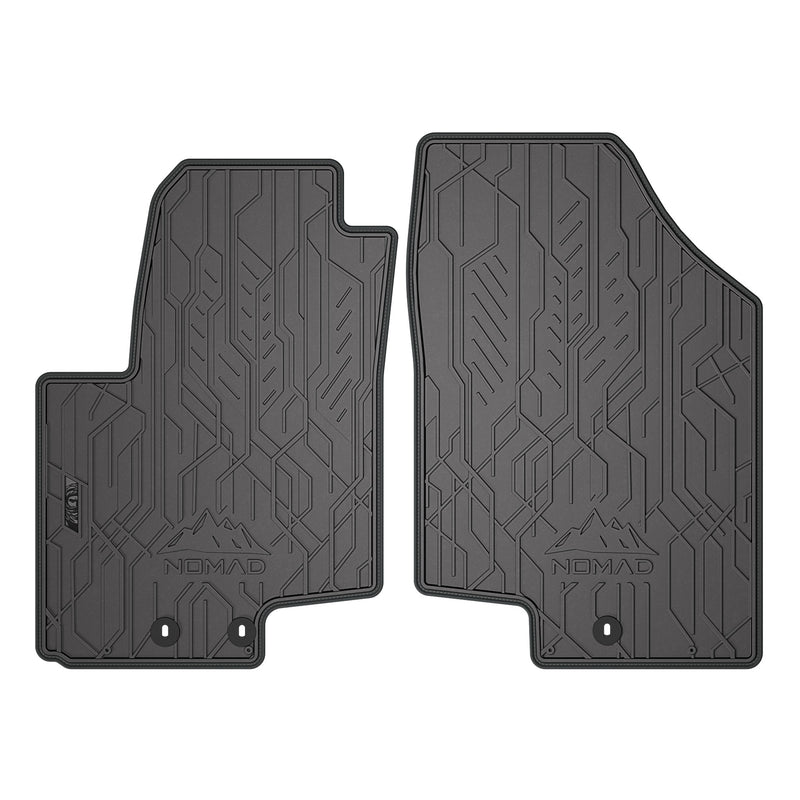 Tapis de Sol de Voiture pour Kia Venga 2009-2019 Caoutchouc Noir-Gris 2Pcs