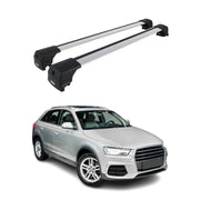 Barres de toit transversales pour Audi Q3 8U 2011-2018 Aluminium Gris ABE