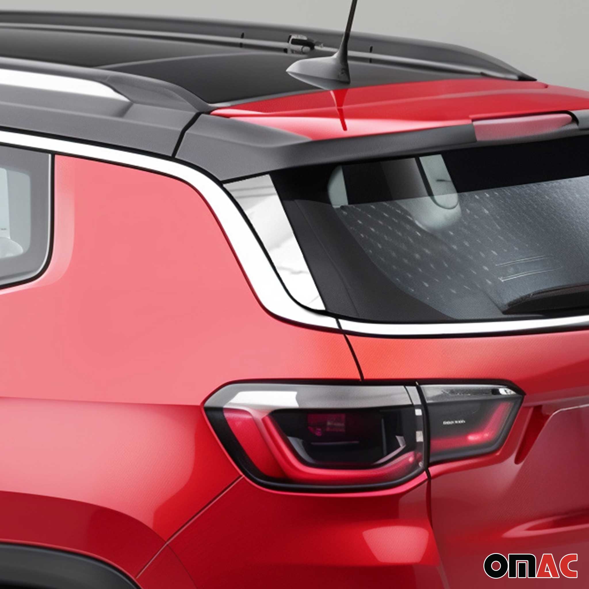 Couvercle aile becquet latéral fenêtre arrière Jeep Compass 2017-25 inox chromé