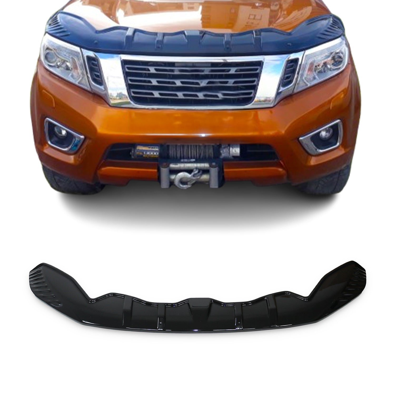 Deflecteurs d'air capot de voiture pour Nissan Navara 2015-2020 PK D23 noir ABS