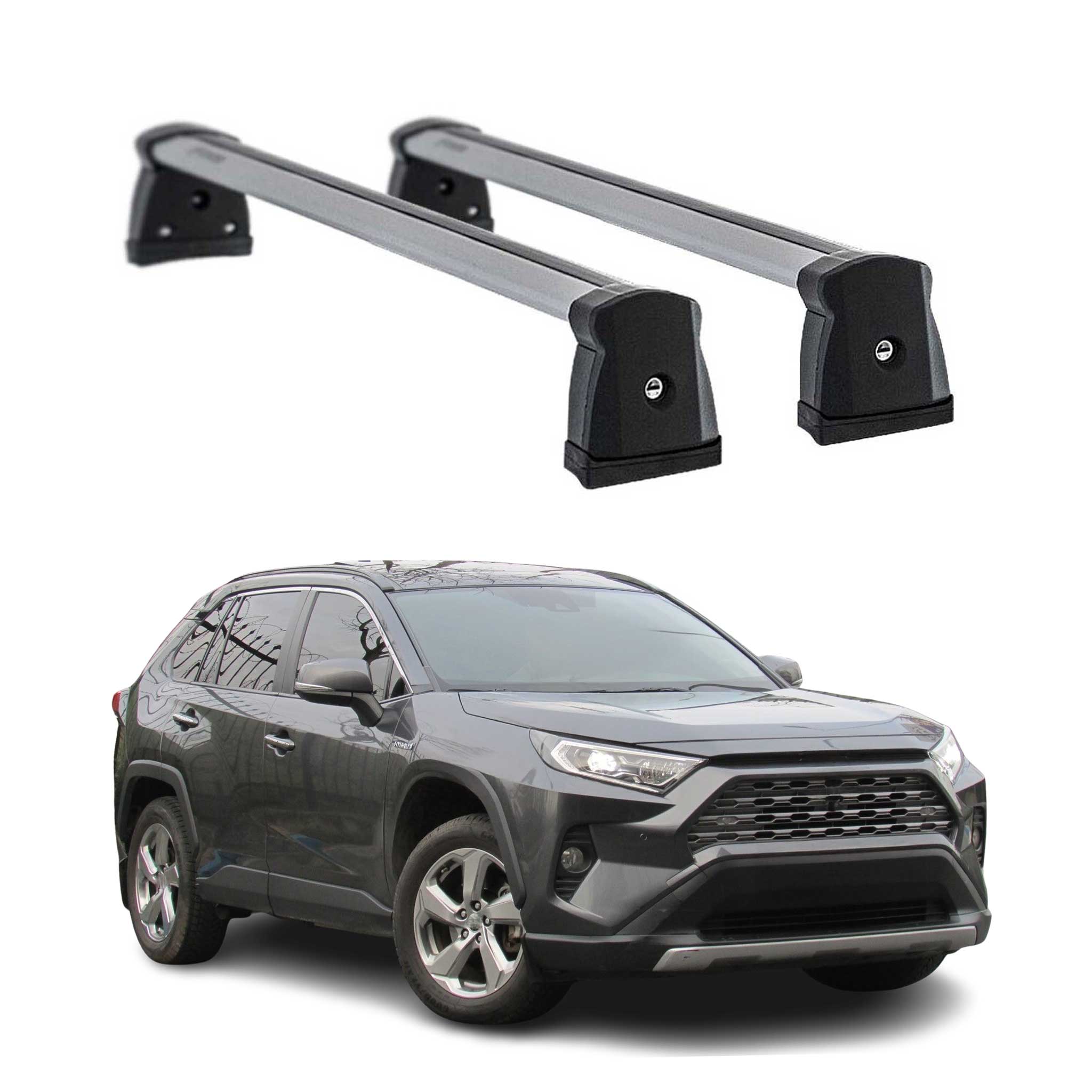 Menabo Barres Transversales Pour Toyota RAV4 XA50 2019-2025 Alu Gris 2x