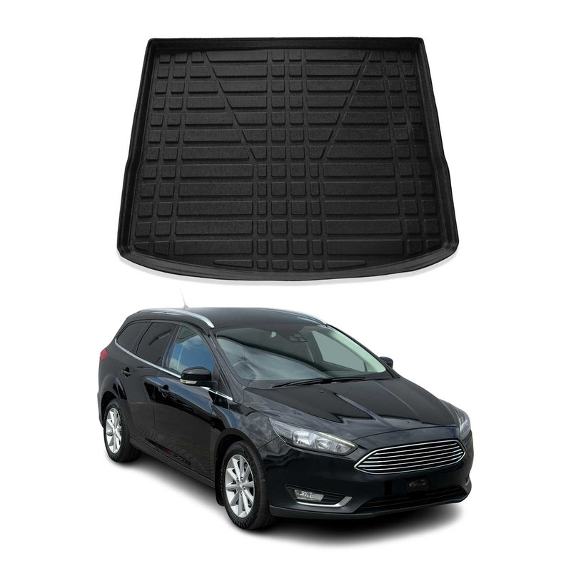 Tapis de Coffre pour Ford Focus Turnier 2011-2018 Break en TPE Noir