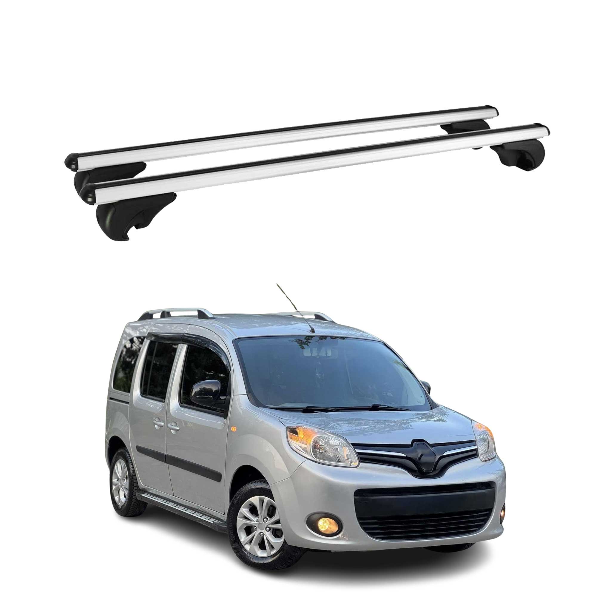 Barres de toit Transversales pour Renault Kangoo 2008-2021 Aluminium Argent