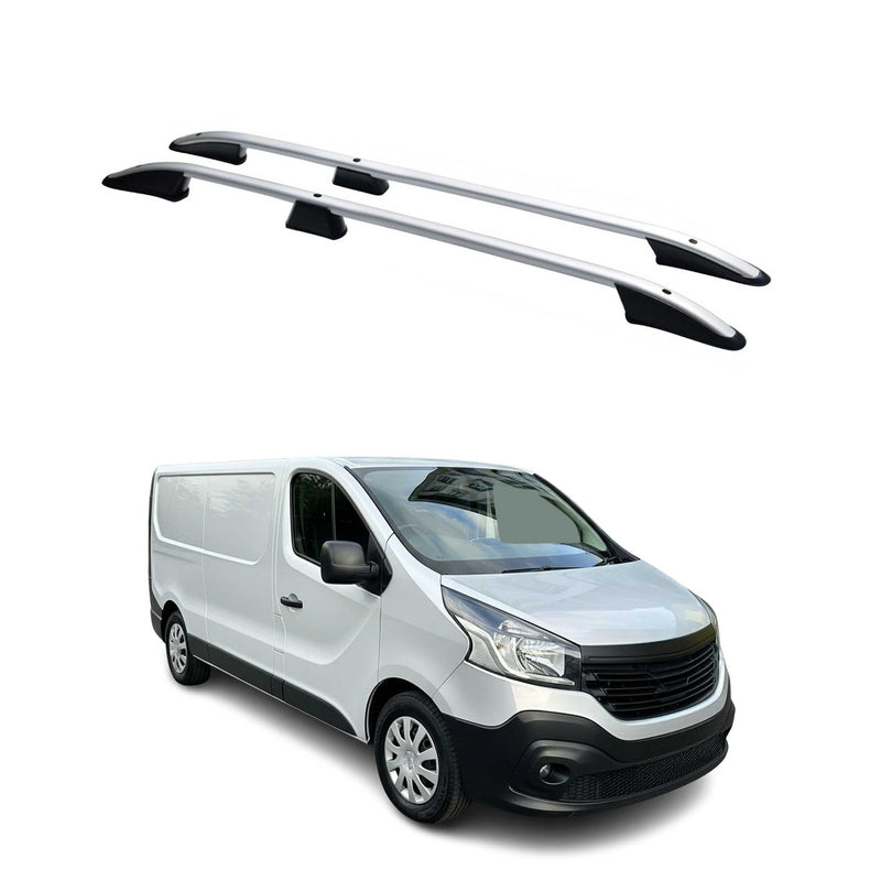 Barres de toit longitudinales pour Opel Vivaro 2014-2020 L2 Long Alu Gris