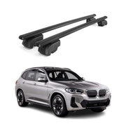 Barres de toit transversales pour BMW IX3 G08 2020-2025 Aluminium Noir 2Pcs