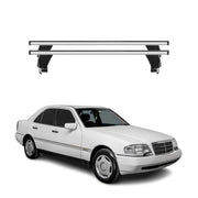 Menabo Barres de toit Transversales pour Mercedes Classe C W202 1993-2000 Gris