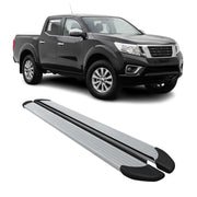 Marchepieds Latéraux pour Nissan Navara D23 Double Cab 2015-2023 Alu Argent 2Pcs