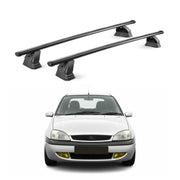 Barres de toit transversales acier pour Ford Focus II HB Break 2005-2010 Noir 2x