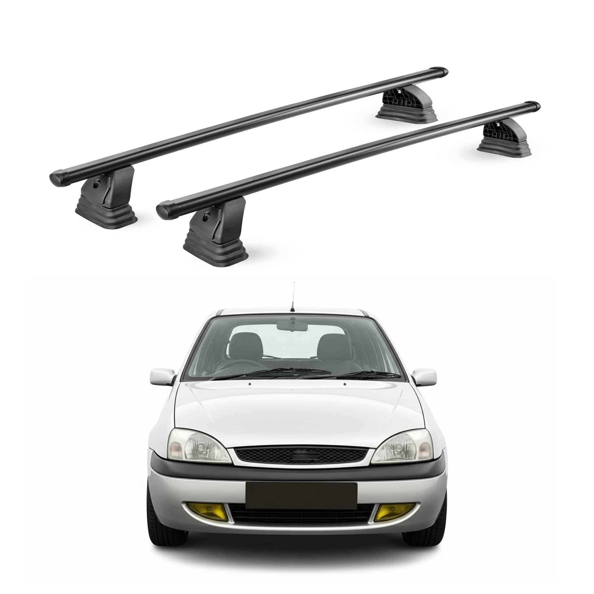 Barres de toit transversales acier pour Ford Focus II HB Break 2005-2010 Noir 2x