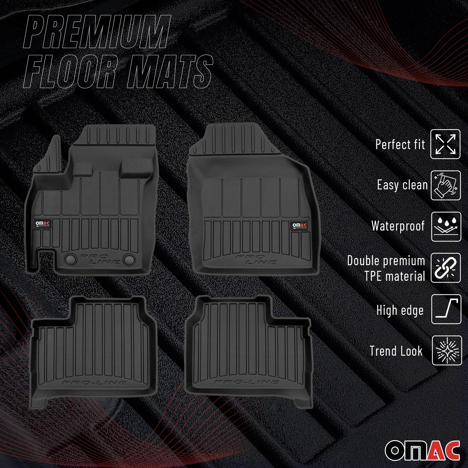 Tapis de Sol pour Suzuki Ignis 2016-2026 TPE Noir 4 Pcs