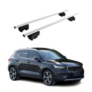 Barres de toit Transversales pour Volvo XC40 2017-2023 Fer Argent ABE