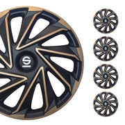 SPARCO Jeu Enjoliveurs de Roues 16 Pouces Doré