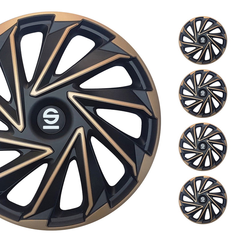 SPARCO Jeu Enjoliveurs de Roues 16 Pouces Doré