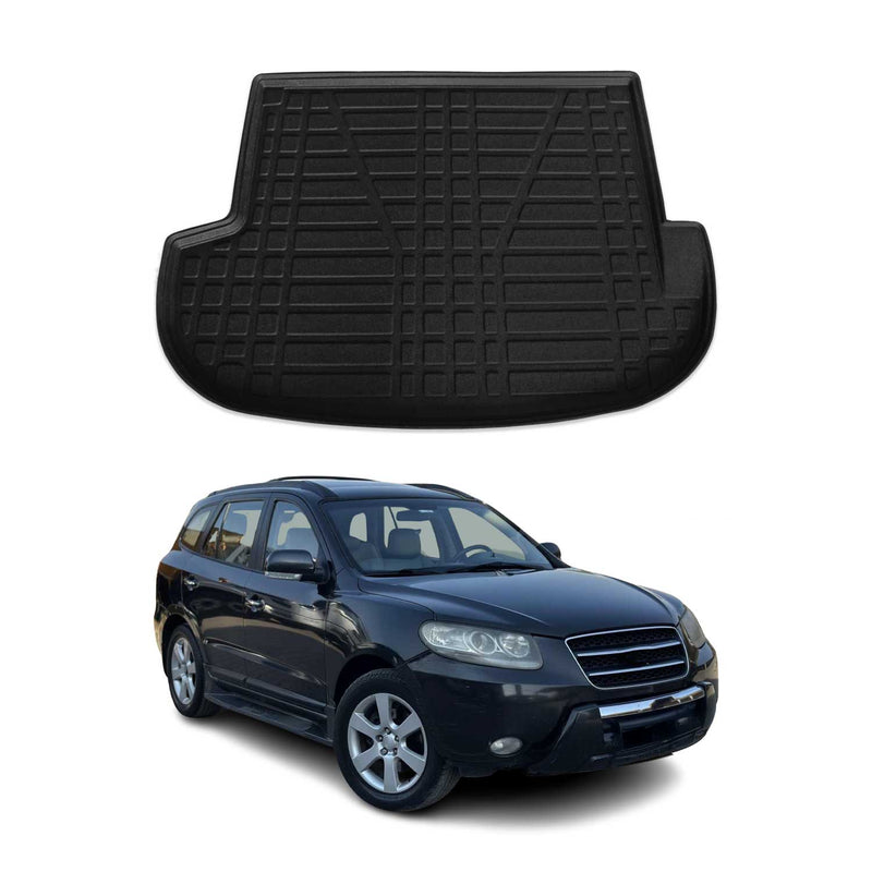 Tapis de Coffre pour Hyundai Santa Fe II 2006-2012 en TPE Noir
