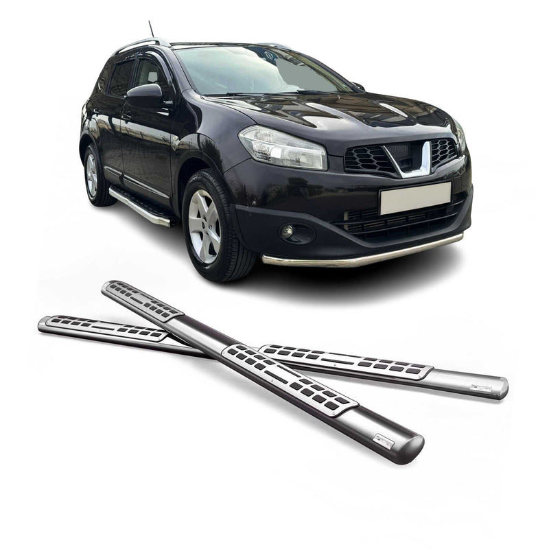 Marchepieds Latéraux pour Nissan Qashqai 2007-2010 Acier Inoxydable Argent