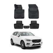 Tapis de sol pour Volvo XC 60 2 2017-2027 Noir 3D en Caoutchouc TPE 4Pcs