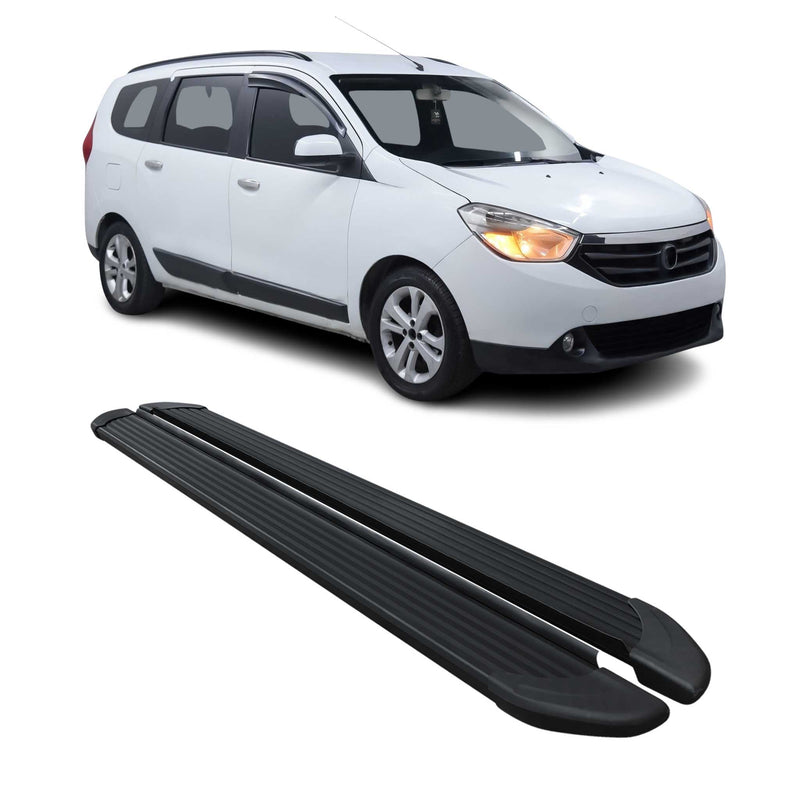 Marchepieds Latéraux pédale pour Dacia Lodgy 2012-2024 Noir Aluminium 2Pcs