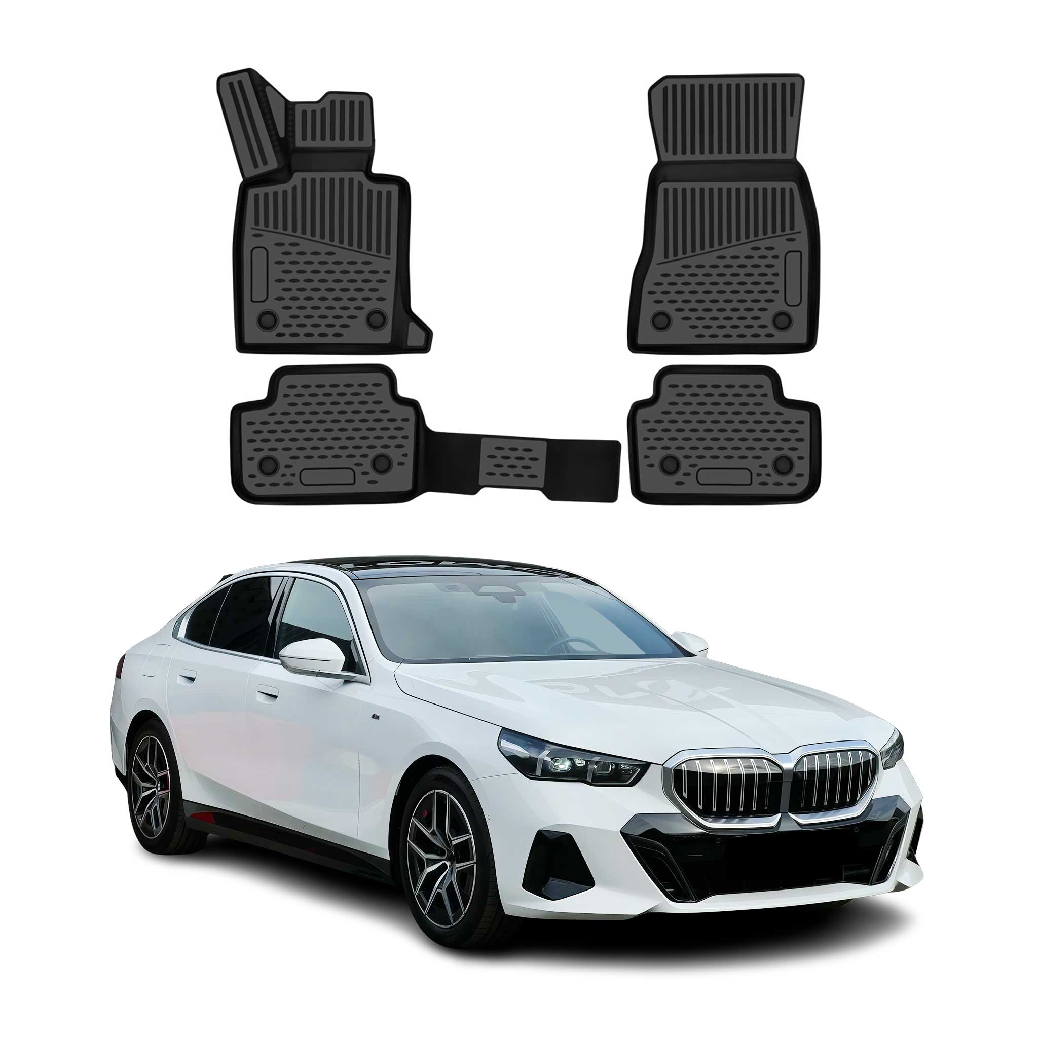 OMAC Tapis de sol pour BMW Serie G60 Berline 2024-2026 caoutchouc Noir TPE 4Pcs