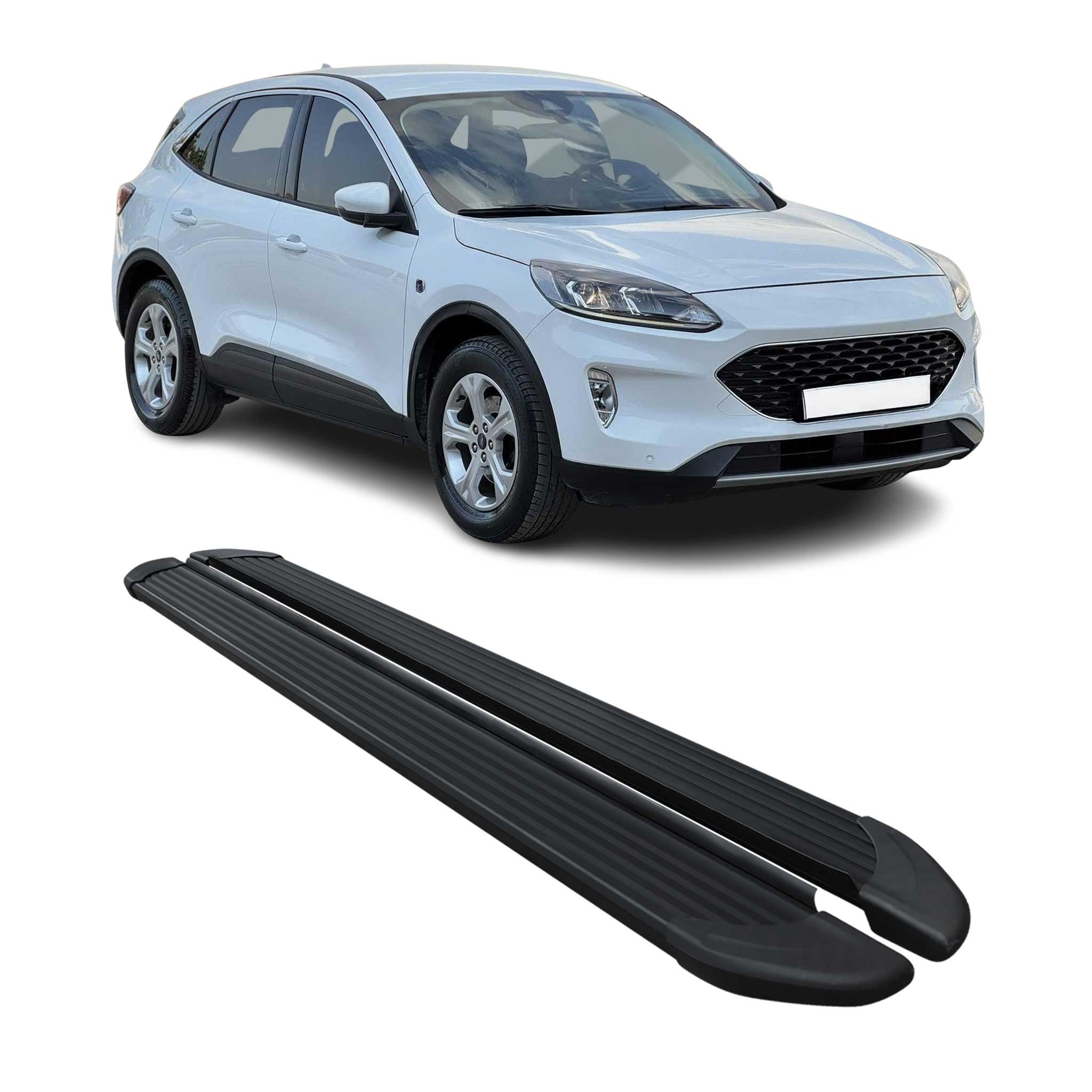 Marchepieds Latéraux pédale pour Ford Kuga III 2019-2026 Noir Aluminium 2Pcs