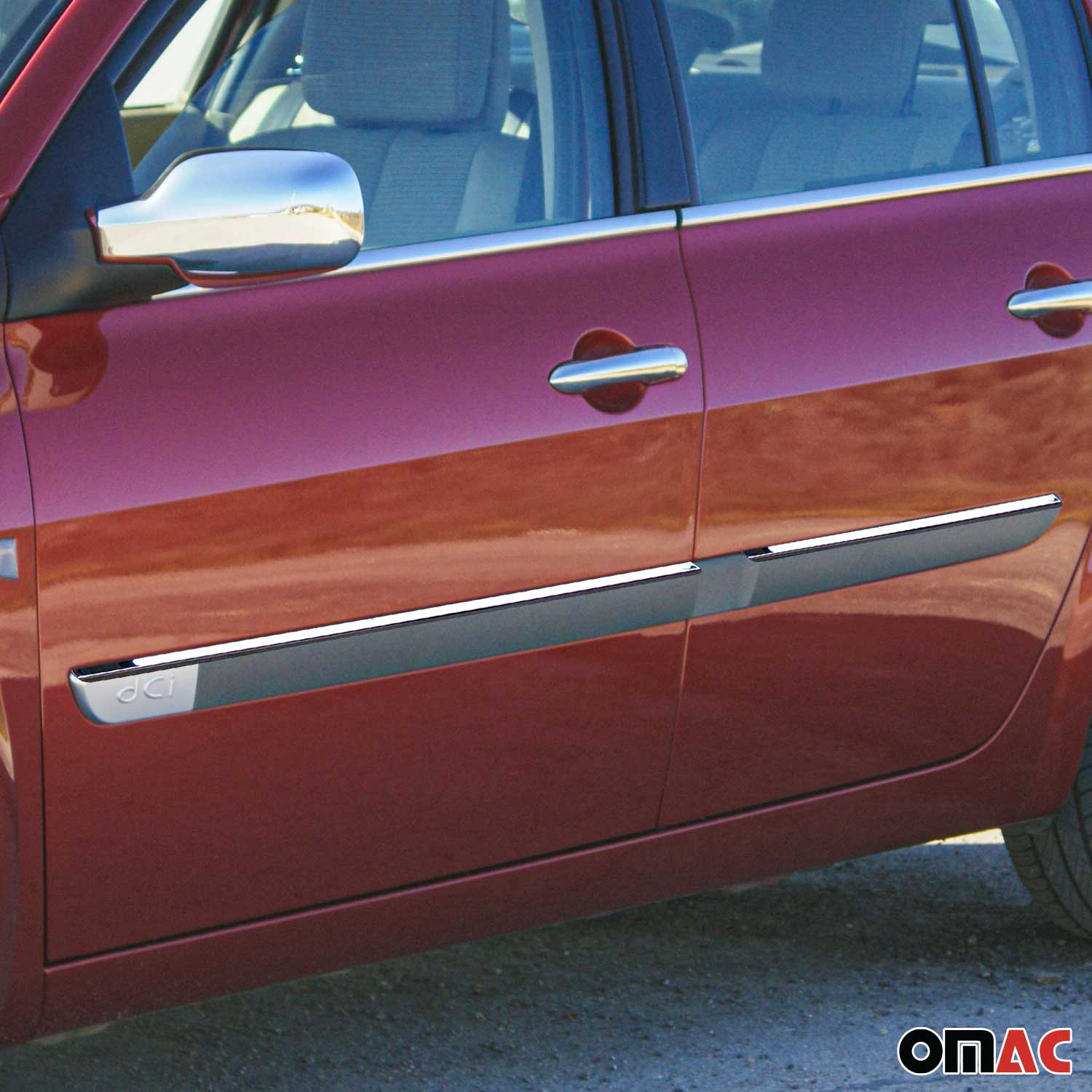 Baguettes de porte pour Renault Megane II 2003-2008 en acier inox chrome