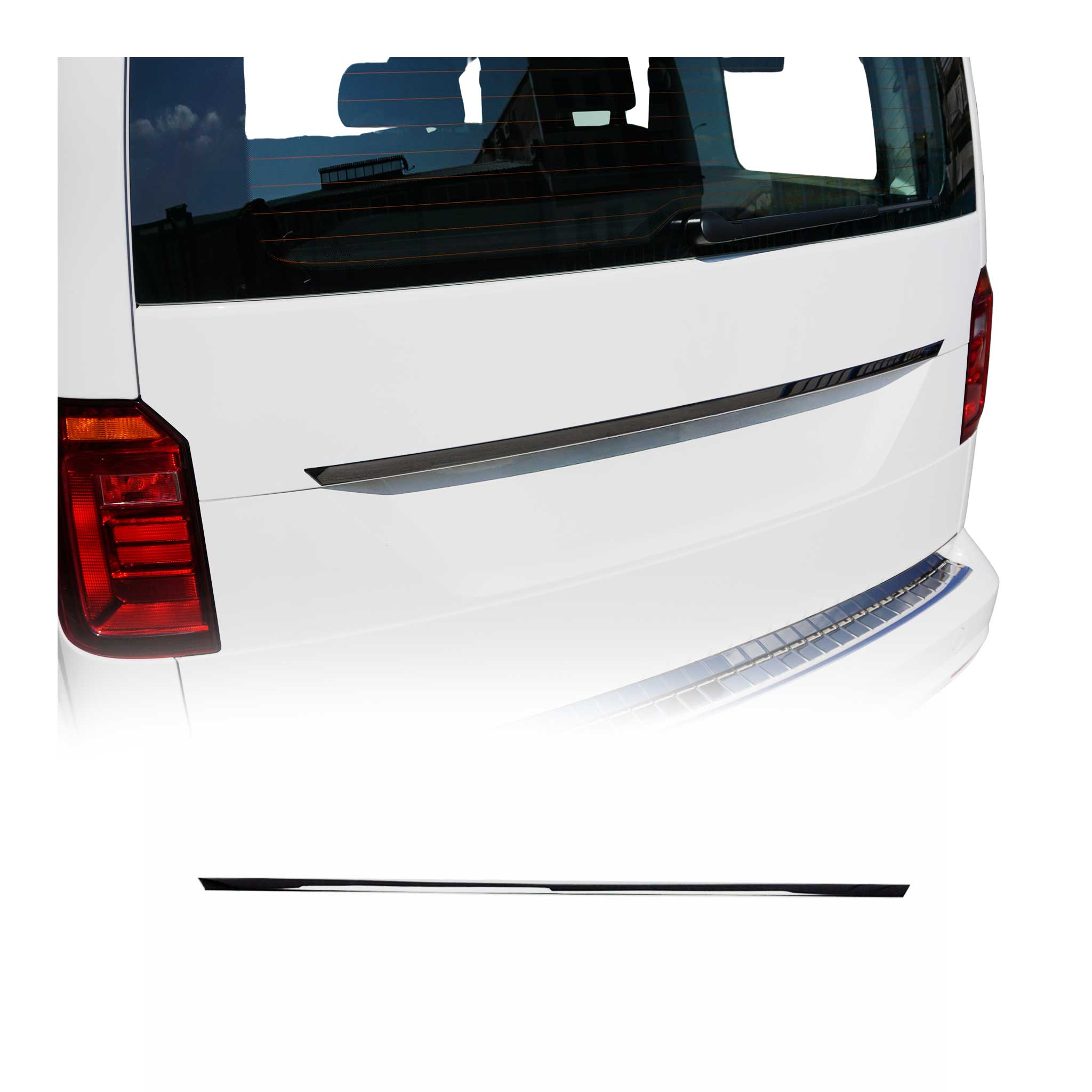 Poignée de Coffre Arrière pour VW Caddy IV 2015-2020 acier inox foncé