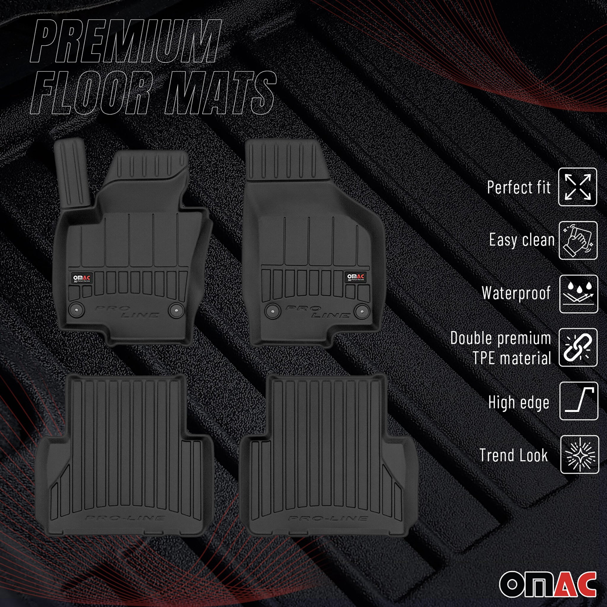 Tapis de Sol pour Seat Alhambra 2010-2020 TPE Noir