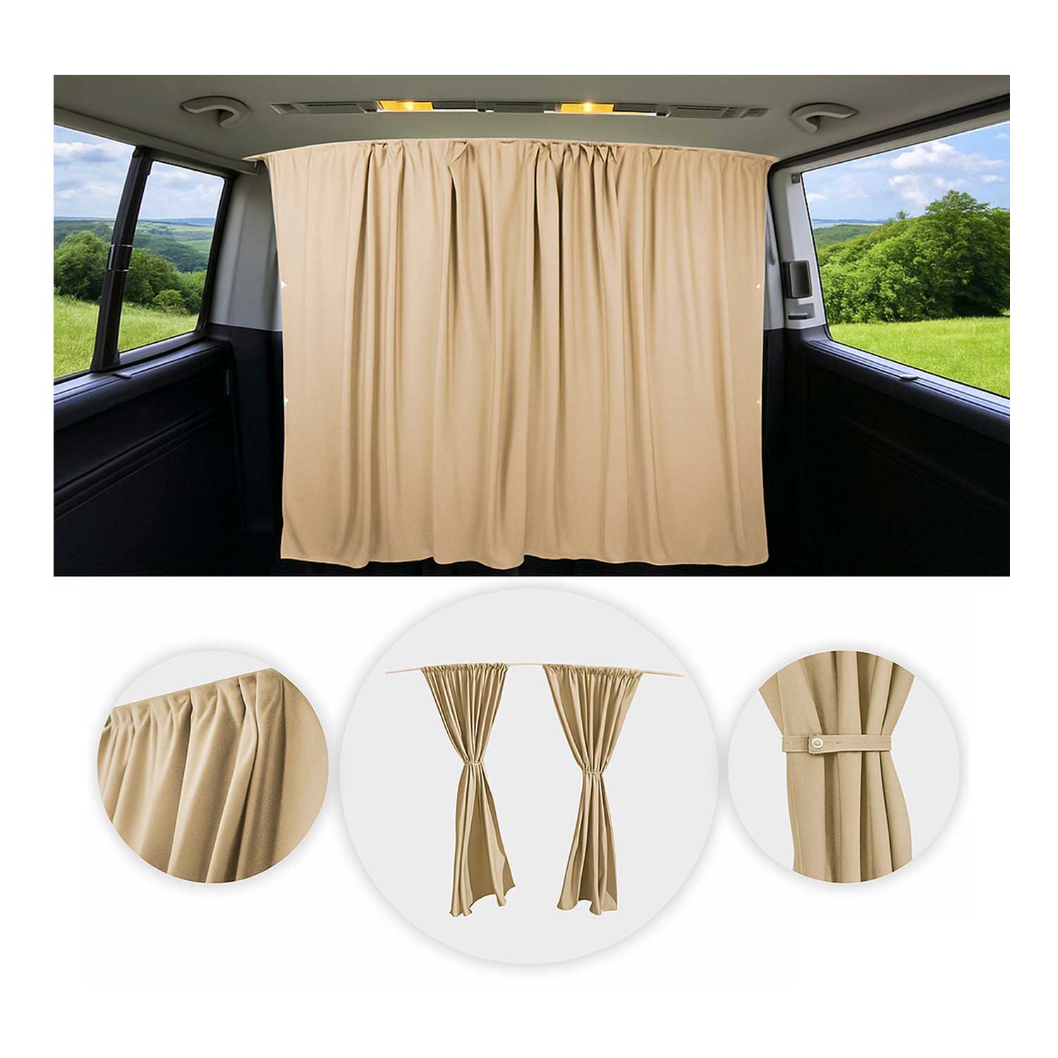 Rideaux De Séparation De Cabine pour Citroen Berlingo Protection Solaire Beige