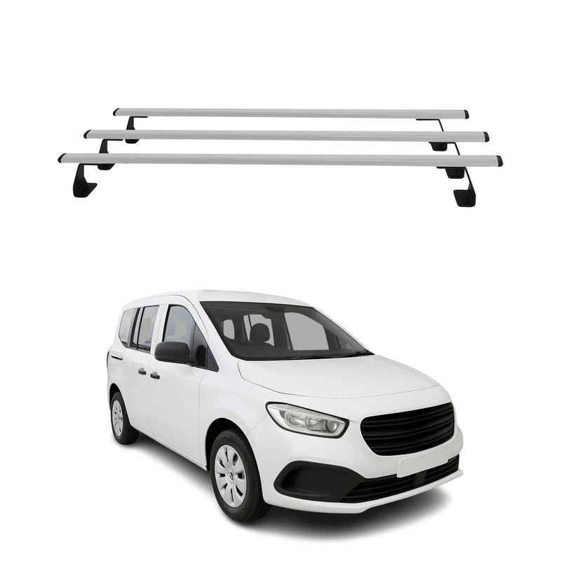 Barres de toit transversales pour Mercedes Citan 2021-2025 Acier Gris 3 pcs