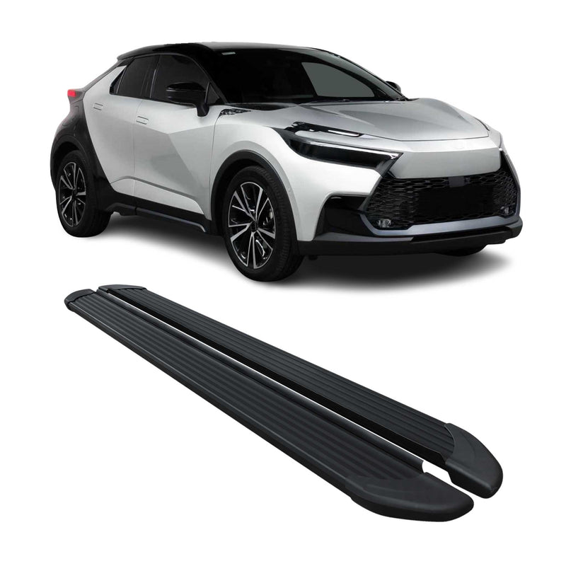Marchepieds latéraux pédale pour Toyota C-HR AX20 2023-2025 Noir 2Pcs Aluminium