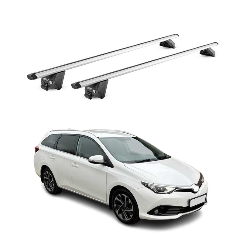 Barres de toit transversales pour Toyota Auris SW E18 2013-2018 Alu Gris 2x ABE