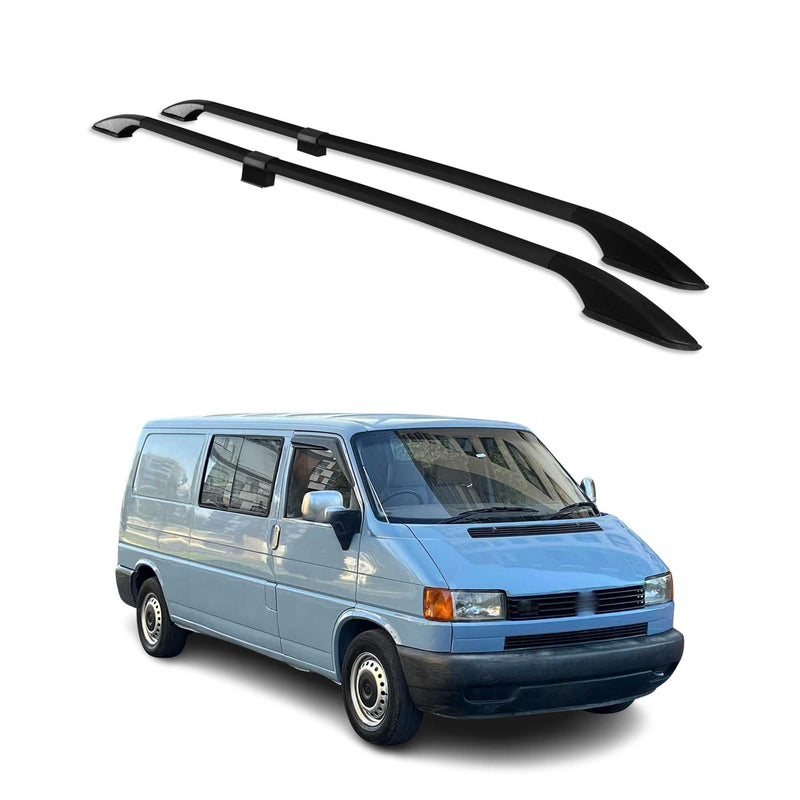 Barres de toit longitudinales pour VW T4 Transporter 1990-2003 L2 Alu Noir