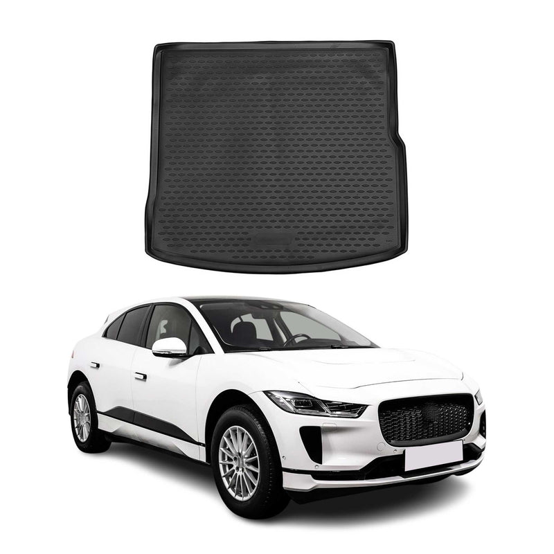 OMAC Tapis de coffre pour Jaguar I-Pace 2018-2024 sur mesure en caoutchouc Noir